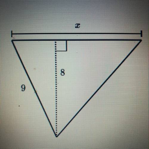 The triangle shown below has an area of 40 units”. Find the missing side.