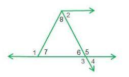 Which statements about the angles of the triangle are true? Check all that apply. A..Angle 1 is an e