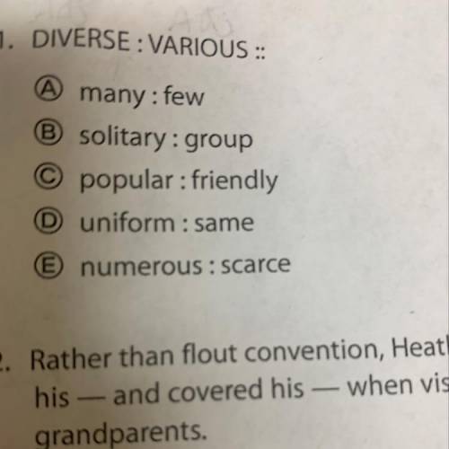 Diverse is to various at what is to what?