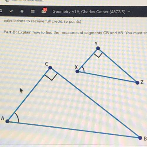 Triangle XYZ was dilated by a scale factor of 2 to create triangle ACB and sin Part A: Use complete