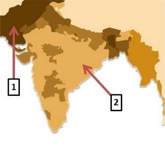 On the map below, Arrow 2 points to a region where most people are __________. * Hindu Muslim Christ
