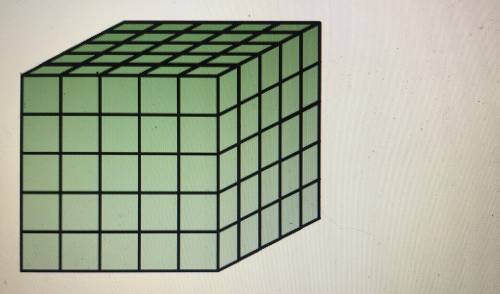 What is the total volume of the cube below? Each block represents 1 unit.  A. 64 cubic units  B. 512