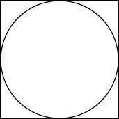 The figure shows a circle inscribed in a square. The area of the square is 144 square inches. What i