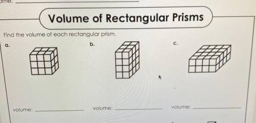 Find the volume of each rectangular prism