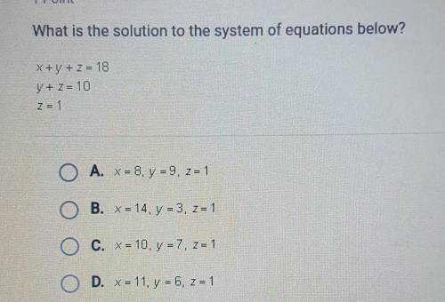 What is the solution to the system ofs below?