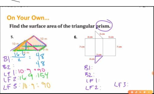 What is the final surface area is for number 5?
