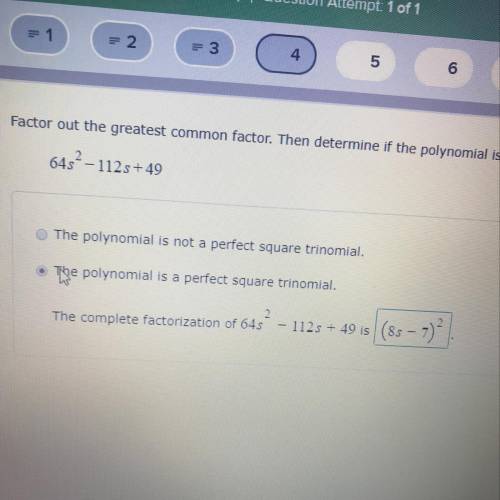 I need help with finding out if it’s a perfect square trinomial