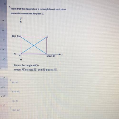 Please help ?  Prove that the diagonals of a rectangle bisect each other. Name the coordinates for p