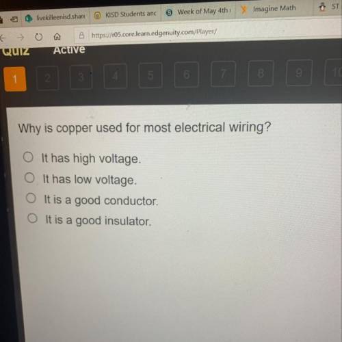 Why is copper used for most electrical wiring