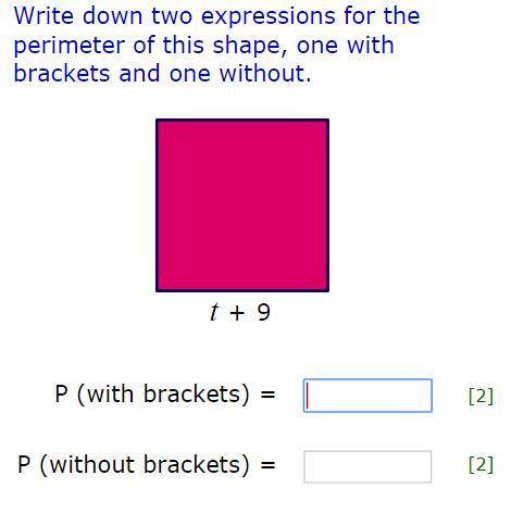 Write 2 expressions for the perimeter