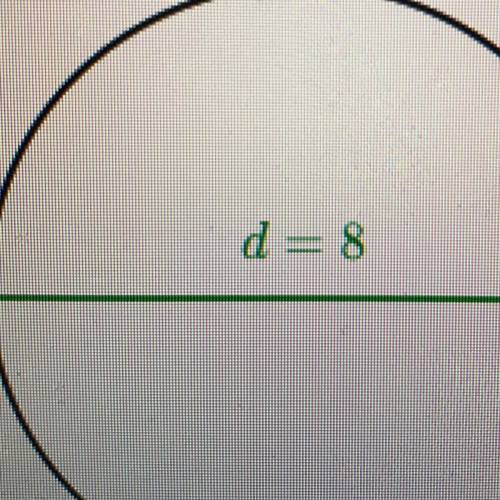 What is the area of the following circle? Either enter an exact answer in terms of or use 3.14 for i