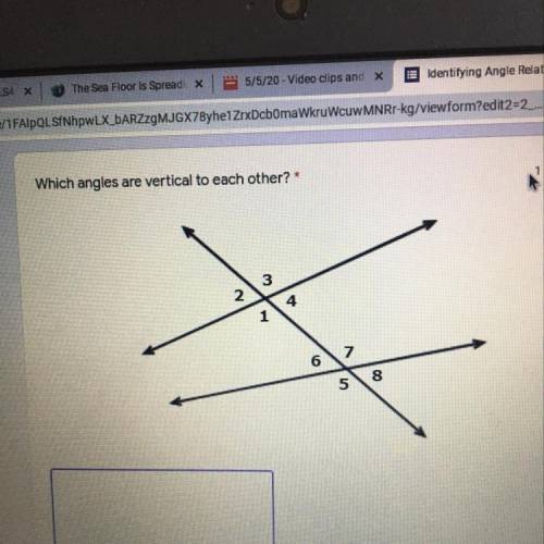 Which angles are vertical to eachother