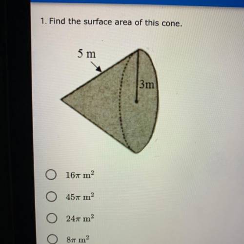 What ya the surface area of this cone?