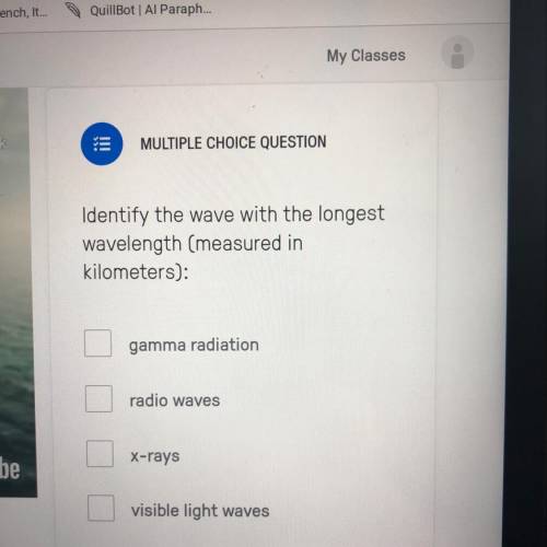 Identify the wave with the longest wavelength.