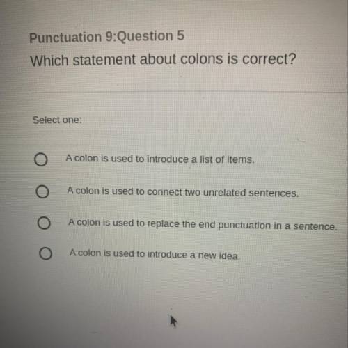 Witch statement about colons is correct