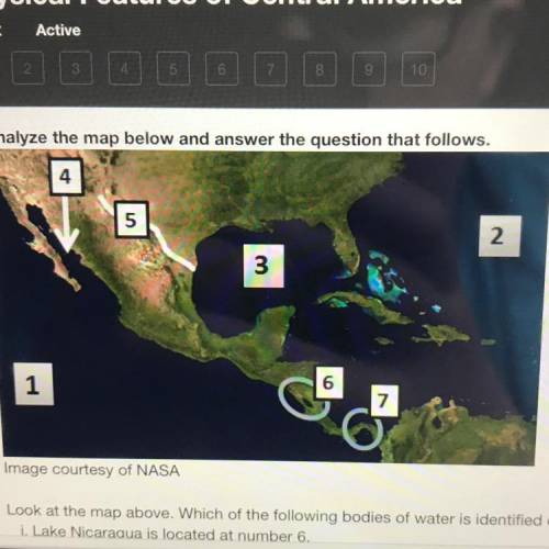 Look at the map above. Which of the following bodies of water is identified correctly.