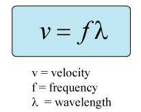 Calculate the velocity of an ocean wave that has a wavelength of 5 meters and a frequency of 2 Hertz