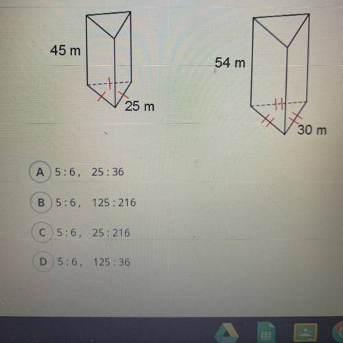 Find the scale factor and the volume ratios for the figures below from left to right.