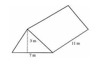 What is the volume of the triangular prism?A) 57.75 m3B) 115.5 m3C) 231.0 m3D) 462.0 m3