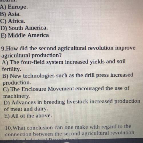 How did the second agricultural revolution improve agricultural production? Please help