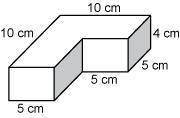 What is the surface area of the figure?Composite figure composed of a two rectangular prisms right a