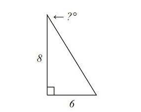Find the measure of the missing angle using inverse tangent.