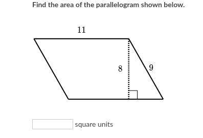 Find the area of the parallelogram shown below.
