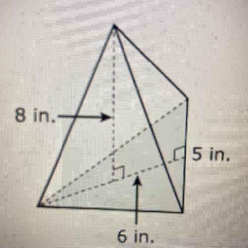What is the volume of this pyramid in cubic inches?