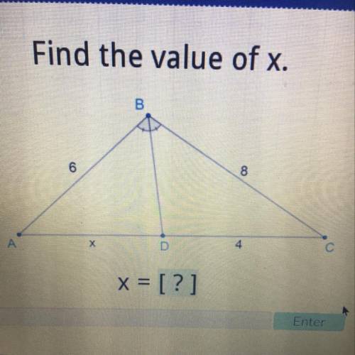Find the value of x. x =
