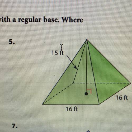 I need to find the lateral and surface area for this pyramid