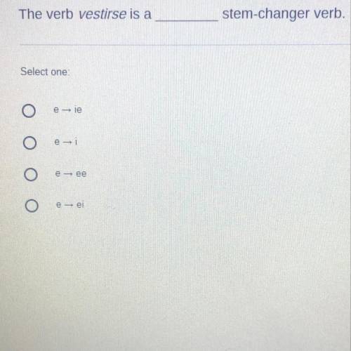 The verb Vestirse is a ____ stem changer verb.