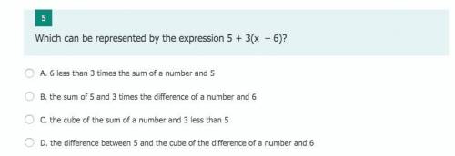 Which can be represented by the expression 5+3(x-6)? Will choose brainliest. Plz include an explanat