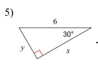 Find the missing side lengths of the special right triangle. Leave your answers as radicals in simpl