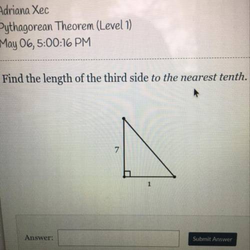 Find the length of the third side to the nearest tenth.