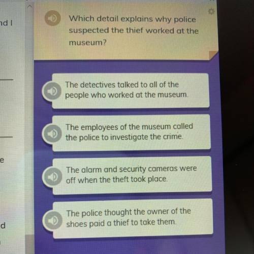 Which detail explains why police suspected the thief worked at the museum? HELP QUICK