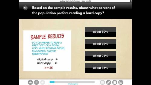 Based on the sample results, about what percent of the population prefers reading a hard copy?