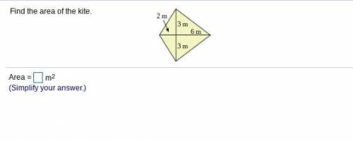 Find the area of the kite.area = _