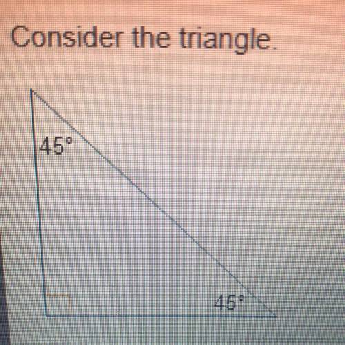 Consider the triangle. Which statement is true about the lengths of the sides? A) Each side has a di