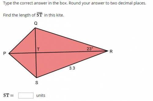 Type the correct answer in the box. Round your answer to two decimal places. Find the length of ST i