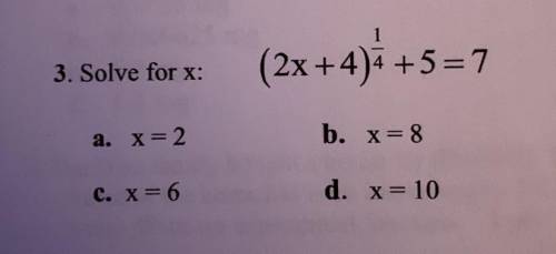 Solve by looking for x