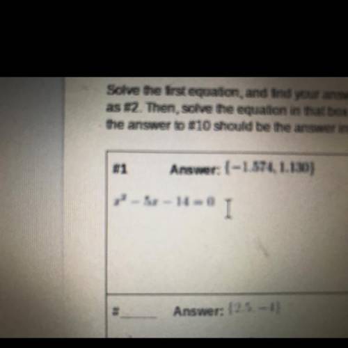 What the answer using quadratic formula
