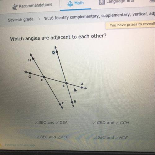 Which angles are adjacent to eachother