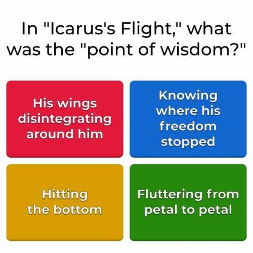 In Icarus Flight what was the point of wisdom?