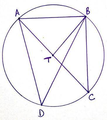 In circle T, the measure of arc AB is 68 degrees and the measure of angle DBC is 26 degrees. Find th