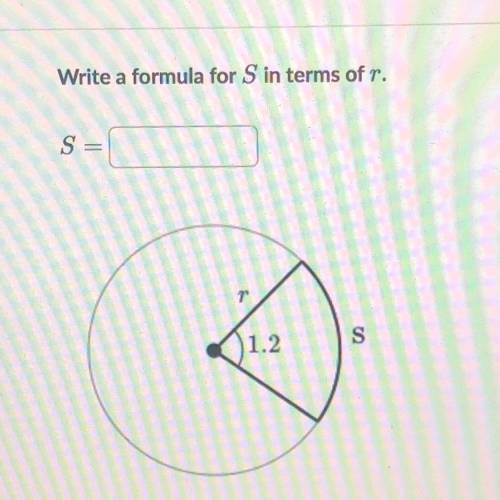 Write a formula for S in terms of r