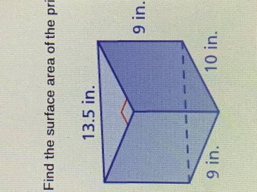 Find the surface area of the prism. Write your answer as a decimal.