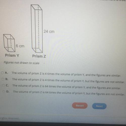 HELP ASAP!! the two rectangular prisms shown have bases with the same area. Which statement is true?
