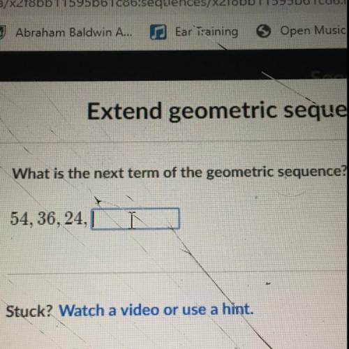 What is the next term of the geometric sequence? 54,36, 24, _____  Can someone please explain this t