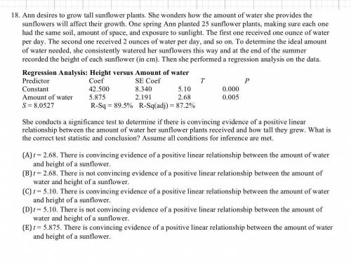 18. What is the correct test statistic and conclusion?