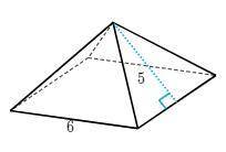 Which expression can be used to find the surface area of the following square pyramid?Choose 1 O 36+